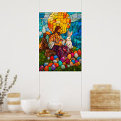 Glas in lood Jesus Easter Egg Poster (Keuken)