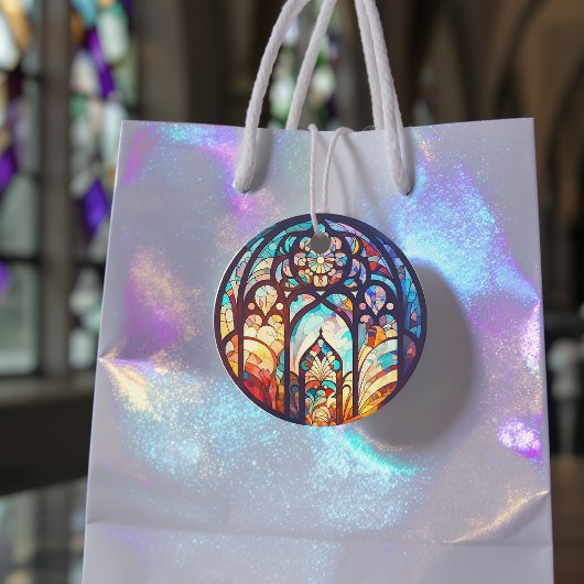 Glas in lood Joy & Peace Kerstfoto Bedankjes Labels