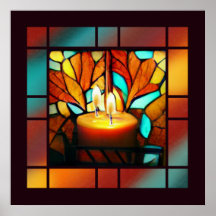 Glas in lood kaarsen MIxed Media Painting Art