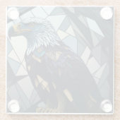 Glas in lood kale adelaar illustratie glazen onderzetter (Achterkant)