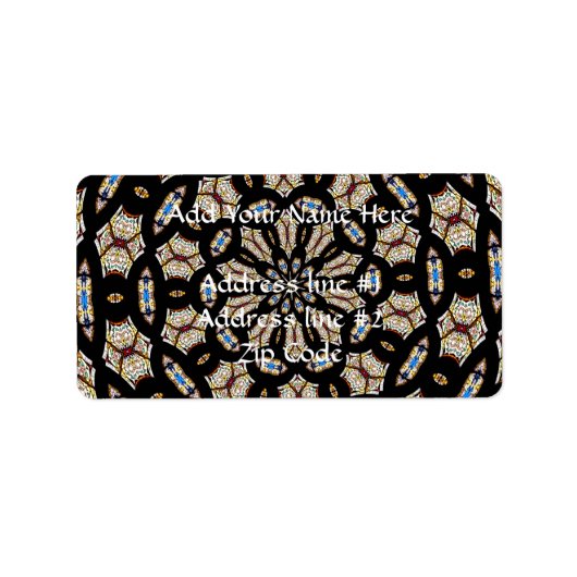 Glas in lood Kaleidoscoop 2 Etiket (Voorkant)