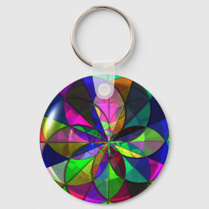 Glas in lood Kaleidoscoop Sleutelhanger
