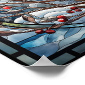 Glas in lood kardinaal poster (Hoek)