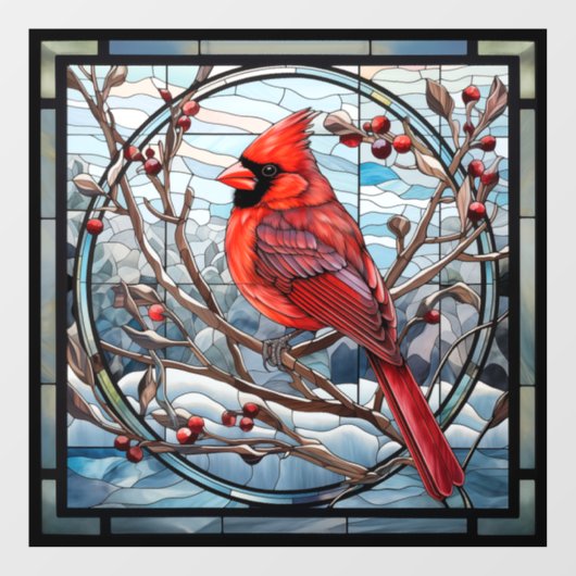 Glas in lood kardinaal raamsticker (Vel)