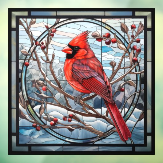 Glas in lood kardinaal raamsticker (Vel 3)