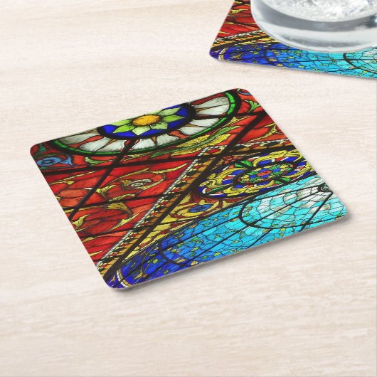 Glas in lood kartonnen onderzetters (Schuin)