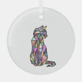 Glas in lood kat glas ornament (Voorkant)