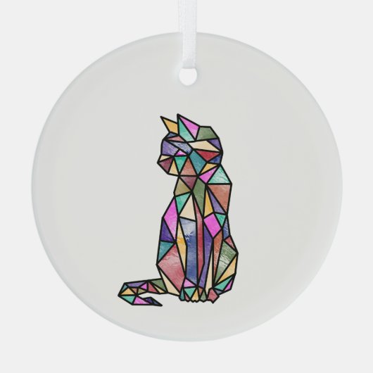 Glas in lood kat glas ornament (Achterkant)