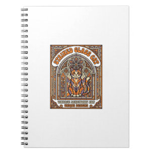 Glas-in-lood Kat Kat Glas-in-lood Kerk Vintage Notitieboek