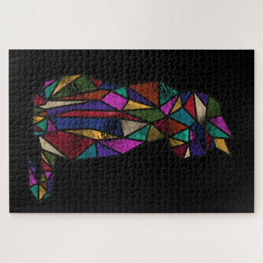 Glas in lood kat legpuzzel (Horizontaal)