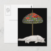 Glas in lood Kat Zonnelichtlamp Briefkaart (Voorkant / Achterkant)