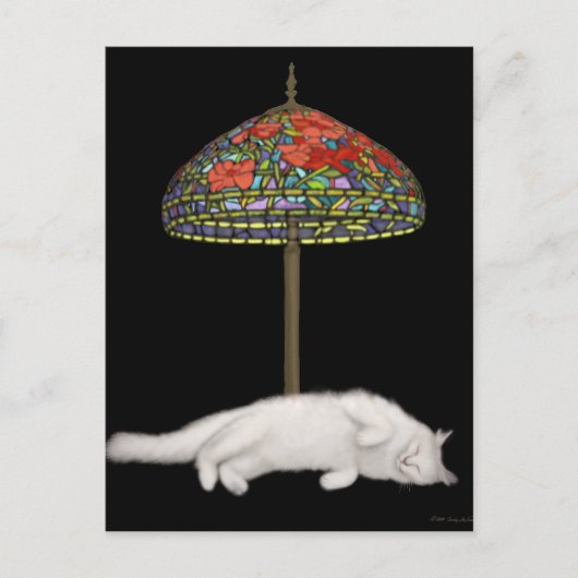 Glas in lood Kat Zonnelichtlamp Briefkaart (Voorkant)