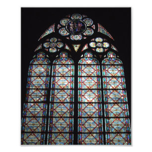 Glas in lood Kathedraal van Notre Dame Foto Afdruk
