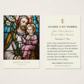 Glas in lood katholieke St. Joseph Wedding Prayer Visitekaartje (Voorkant /achterkant)