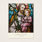 Glas in lood katholieke St. Joseph Wedding Prayer Visitekaartje (Voorkant)