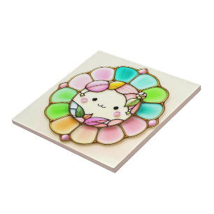 Glas in lood kawaii stijl tegeltje