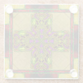 Glas in lood Keltisch Kruis in Rood en Goud Glazen Onderzetter (Achterkant)