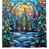 Glas in lood Kerk Douchegordijn (Voorkant)