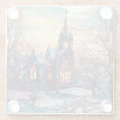 Glas in lood Kerk Glas Onderzetter (Achterkant)