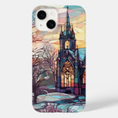 Glas in lood kerk iPhone 14 Barely There Hoesje (Achterkant)