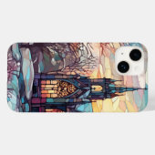 Glas in lood kerk iPhone 14 Barely There Hoesje (Achterkant (horizontaal))