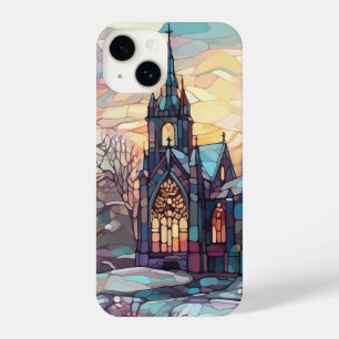 Glas in lood Kerk iPhone 14 Slim Fit Hoesje