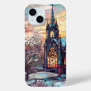 Glas in lood Kerk iPhone 15 Nauwelijks Daar Hoesje