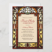 Glas in lood Kerk Katholieke Eerste Communie Kaart (Voorkant)