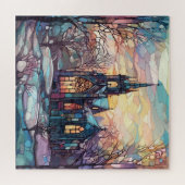 Glas in lood Kerk Puzzel Legpuzzel (Horizontaal)