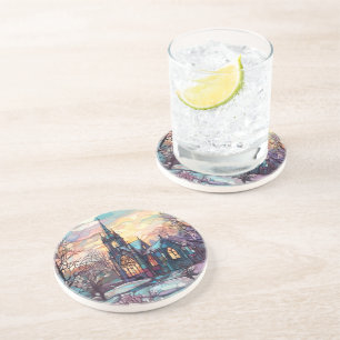 Glas in lood Kerk Sandstone Onderzetter