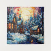 Glas in lood Kerk Tapestry Wandkleed (Voorkant)