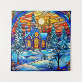 Glas in lood Kerk Tapestry Wandkleed (Voorkant)