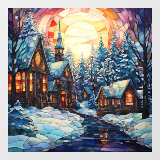 Glas in lood Kerk Venster Cling Raamsticker (Vel)