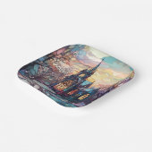 Glas in lood Kerk Vierkant Papier Borden Papieren Bordje (Gebogen)