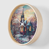 Glas in lood Kerk Wandklok (Hoek)