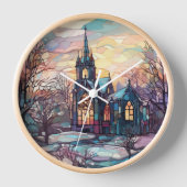 Glas in lood Kerk Wandklok (Voorkant)