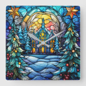 Glas in lood Kerk Wandklok (Voorkant)