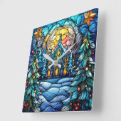 Glas in lood Kerk Wandklok (Hoek)