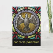 Glas in lood Kerkraam Heilige Geestesduif Kaart (Voorkant)