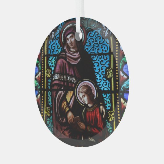 Glas in lood kerkvenster ornament (Voorkant links)