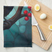 Glas in lood Kersenboom Ravens-Crows Theedoek (Quarter Fold)