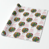 Glas in lood Kerst Aanpasbare Naam Cadeaupapier (Uitgerold)