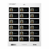 Glas-in-lood Kerst Adreslabel Etiket (Full Sheet)