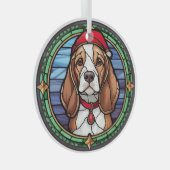 Glas-in-lood Kerst Beagle Glas Ornament (Voorkant Rechts)