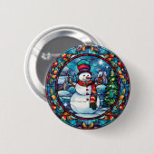 Glas in lood kerst Button (Voorkant /achterkant)