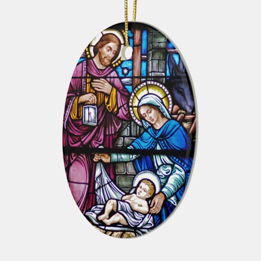 Glas in lood kerst keramisch ornament (Links)