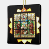 Glas in lood kerst Nativiteit Keramisch Ornament (Links)
