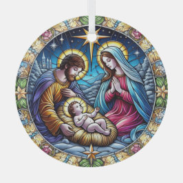 Glas in lood kerst Nativiteit Ornament