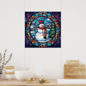Glas in lood Kerst Poster (Keuken)