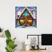 Glas in lood Kerst Poster (Thuiskantoor)